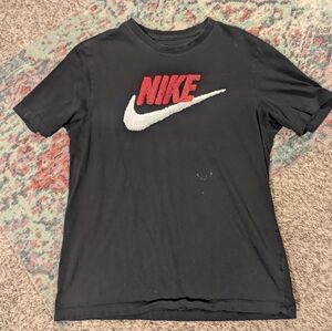 Nike Black T-Shirt with Red Logo